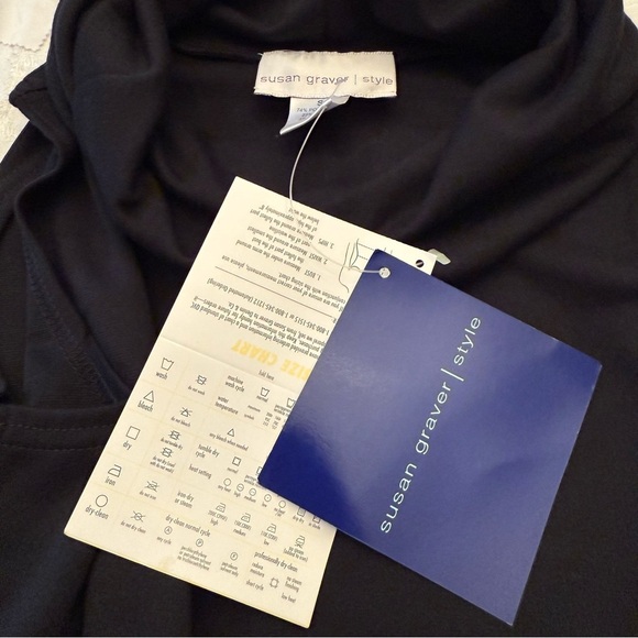 Susan Graver Style Black Sleeveless Crowl / Turtleneck A-Line Knit Dress Size S - Picture 3 of 8